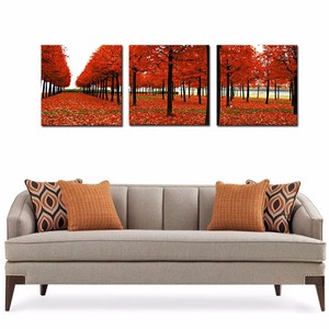3 Paneles de Red Trees <span class=keywords><strong>Bosque</strong></span> Impresión Pared Pictures Moderno Pinturas Para <span class=keywords><strong>El</strong></span> Hogar Bar Hub <span class=keywords><strong>Hotel</strong></span> Restaurante - Product Image 3