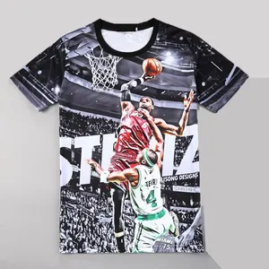 Nuovo disegno del commercio all'ingrosso su ordinazione di pallacanestro di sublimazione di stampa men t shirt