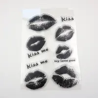 Bibir DIY Dekorasi Lembut PVC Karet Bening Perangko