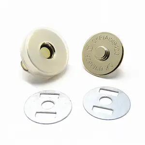 Custom 18mm Metal Magnet Snap Button for Bags Iron Free Plating Round Magnetic Button Custom Laser Logo Snap Button Setter Die