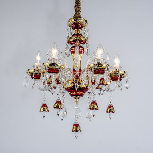 Elegante Maroc estilo K9 de cristal rojo lámpara de araña para tienda - Product Image 3