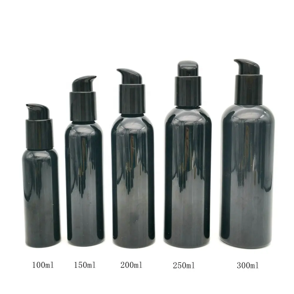 Schwarze Kosmetik verpackung Schnabel schalter Pumpe Shampoo flasche 100ml 150 ml 200ml 250ml 300ml 500ml leere schwarze Plastik-Haustier flaschen