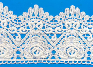2026 Tela 100% Algodón de Alta Calidad Ecológica con <span class=keywords><strong>Bordado</strong></span> Blanco, Cuello de Ganchillo y Adorno de Encaje con Decoración Floral para Zapatos - Product Image 2