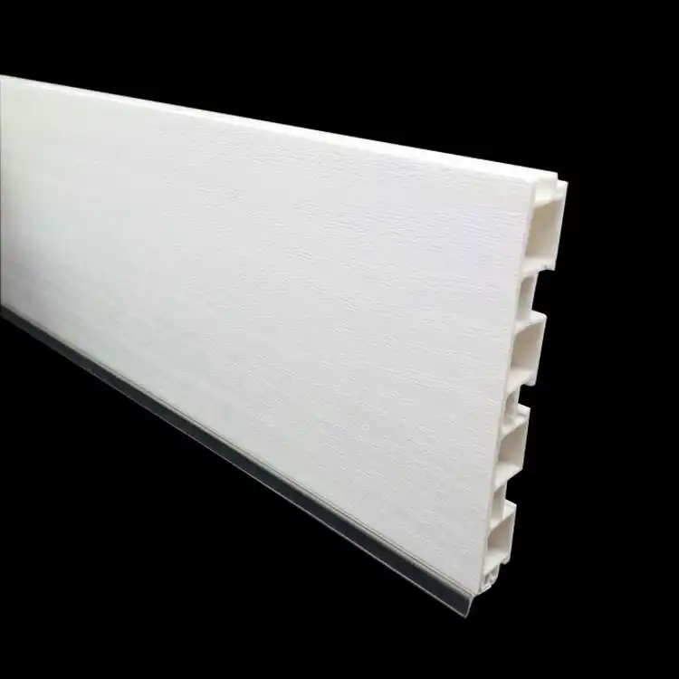 Ahşap tahıl beyaz PVC laminat plastik süpürgelik kurulları
