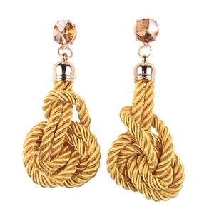2025 Winter New Design Wine Red Color Beautiful Handmade Waved <strong>Knot</strong> <strong>Earrings</strong> for Women - Product Image 2