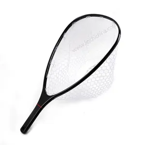 Fly Fishing Landing Net Soft Rubber Mesh Trout Net with Green Magnetic Net  Release & Rubber Replacement Net Clear Small Hole