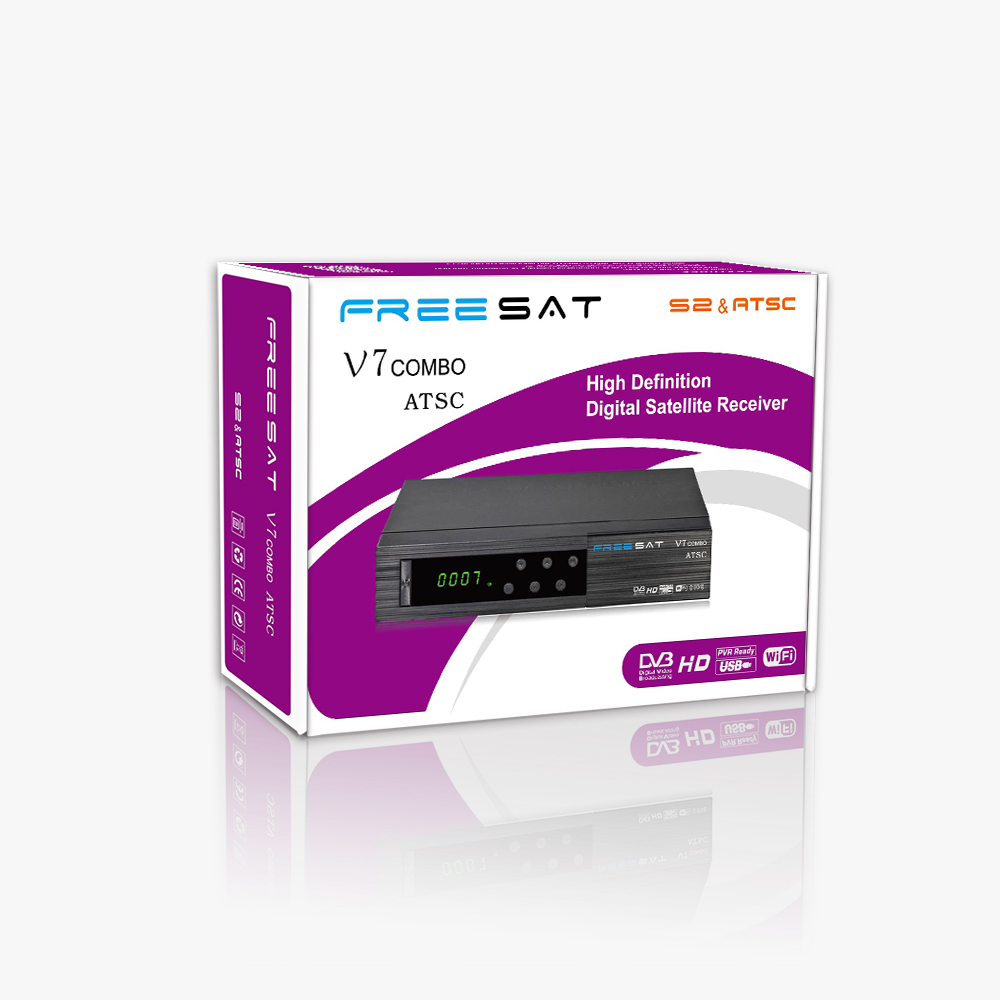 Original Fabricant Freesat V7 DVB-S2 + ATSC Combo DVB récepteur satellite soutien cccam Powervu Biss Clés 3G et WIFI