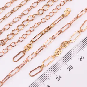 Wholesale Fashion Adjustable Copper Small Brass Curb Cable Link Chain For Jewelry Making