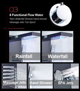 <span class=keywords><strong>Columna</strong></span> de <span class=keywords><strong>ducha</strong></span> LED de pared Pantalla de temperatura para <span class=keywords><strong>ducha</strong></span> de lluvia, cascada, <span class=keywords><strong>ducha</strong></span> de mano, masaje de chorro, juego de grifos mezcladores de <span class=keywords><strong>tres</strong></span> manijas - Product Image 5