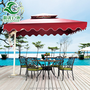 Usine En Gros Carré Double Top Côté colonne parapluie <span class=keywords><strong>Balinais</strong></span> Plage <span class=keywords><strong>Parasol</strong></span> Base - Product Image 1