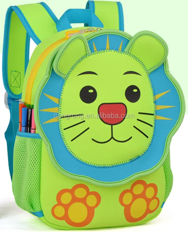 lovely cartoon lion shape school backpack for kindergarten pupil