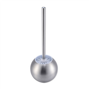 Ensemble de brosse de toilette moderne en acier inoxydable brossé avec support en plastique pour nettoyage de salle de bain, fourni par <span class=keywords><strong>HF</strong></span> Factory - Product Image 1