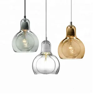 2018 moderne décoration bouteille suspendus lampe abat-jour en verre boule pendentif lumière