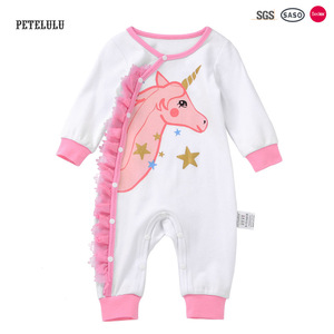 Linnen layouts of the baby from the newer sleeve rompers kids jumpsuit icing ruffle jumpsuit least wholesale - Product Image 1