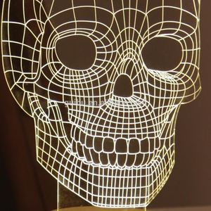 Veilleuse cadeau personnalisé super blanc crâne décoré Corps 3D Vision Lampes Étrange nouvelle lumière - Product Image 2