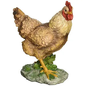 Dekorasi Resin Buatan Kustom Patung Ayam Jantan, Patung Taman Ayam