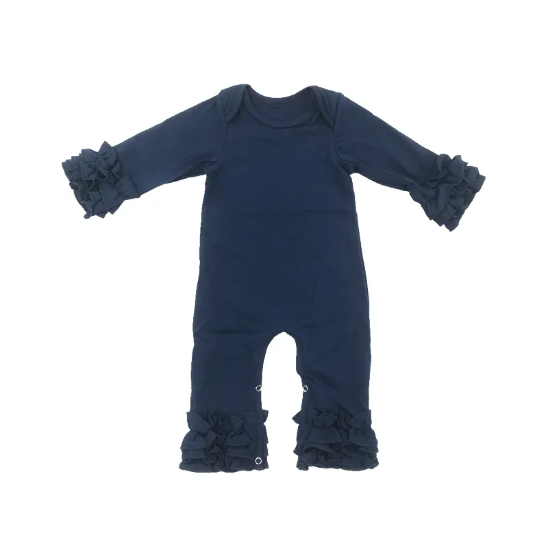 Bán Buôn Bé Bông Rompers Mềm Trẻ Em Icing Ruffle Romper Trống Trẻ Sơ Sinh Bông Rompers