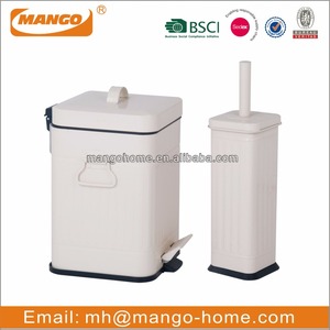 Nuevo producto Juego de baño de acero inoxidable brillante que incluye cubo de basura y cepillo de inodoro - Product Image 6