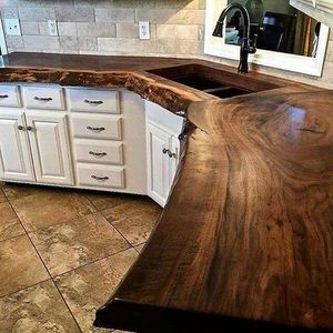 Casa moderna Solido Legno di Noce lastra <span class=keywords><strong>cucina</strong></span> <span class=keywords><strong>isola</strong></span> - Product Image 1