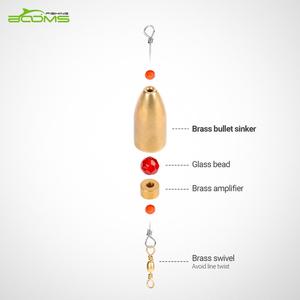 Booms Fishing CRR Piombi in Ottone 1/2 OZ e 1 OZ Oro/Nero Carolina Ready Rig 5 Set / Sacchetto - Product Image 3