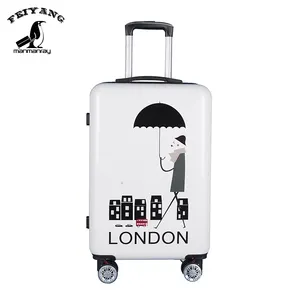 Logo personnalisé imprimé 20 "24" 28 "Valise à roulettes rigide ABS Valise de voyage