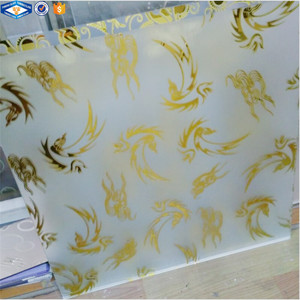 Hot sale engraved light golden color glass acid printed decorative - Product Image 3