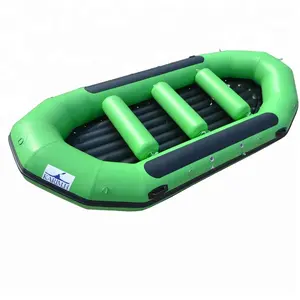 1.8mm pvc Self-Bailing Whitewater River Rafts with helmet and life jacket