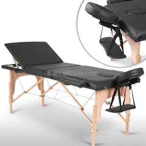 Beech wooden 3 section portable yes massage table ZHE salon commercial furniture fma301