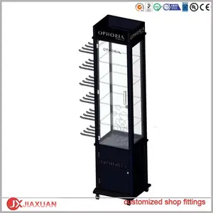 wood display tower exhibition showcase/jewellery display cabinet with LED