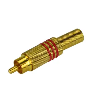 Screw Or welding Gold plated plug Audio AV Connector RCA Plug