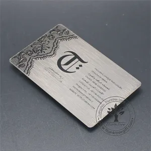 metal etching logo engraved brushed finish color printing brass busniess card