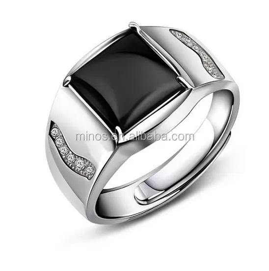 Sitio web de Alibaba hombres ligero de plata ajustable del anillo del encanto para la venta al por mayor en italiano