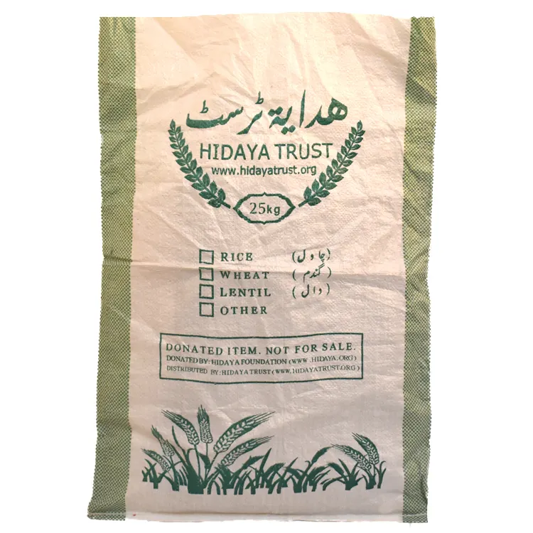 Low price 50kg plastic pp woven packaging bag for flour, wheat, corn seed, black rice, buckwheat, oats, barley, sorghum