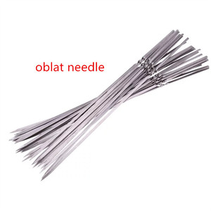 High Quality Oblate BBQ Roast Barbecue Needle <strong>Metal</strong> BBQ <strong>Skewers</strong> for Camping - Product Image 4