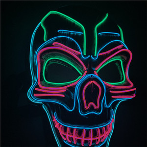 Máscara <span class=keywords><strong>de</strong></span> esqueleto LED Halloween Horrible Scary Light-up Cosplay Party Masks Máscara <span class=keywords><strong>de</strong></span> brillo luminoso - Product Image 3
