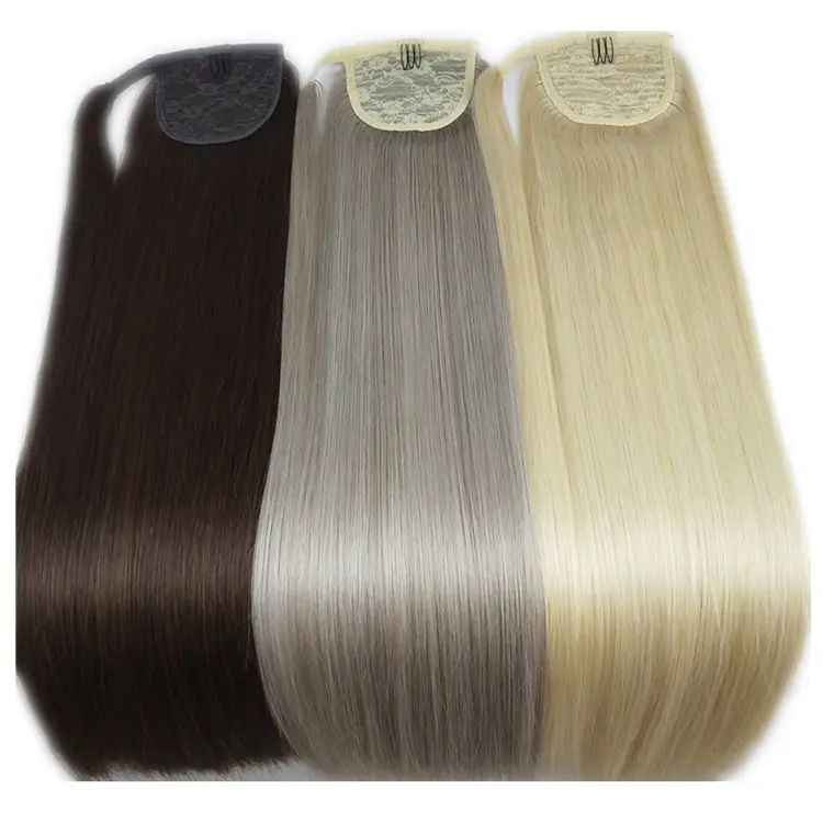 Todos los colores nueva tendencia fácil de instalar 100% extensión de cabello humano Cola de Caballo 18 "20" 22 "longitud del cabello están disponibles
