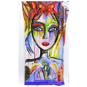 Factory Direct Sell Abstract Expressionism Art Picture Printed Beach Towel With Customized Beach Towel