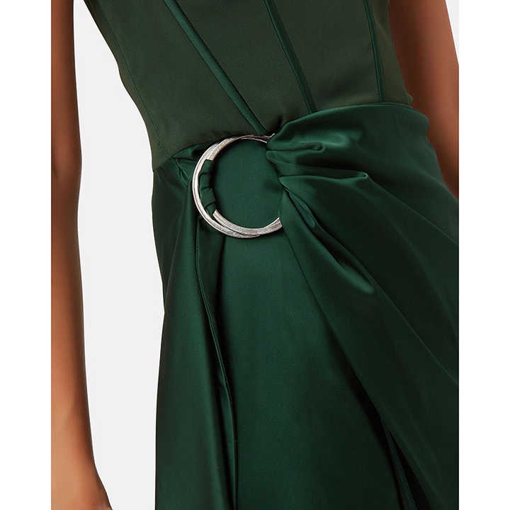 Frauen süßer Herz-Ausschnitt Träger loses Bustier Asymmetrisches Kleid Träger loses Korsett-Styling ohne Knochen Ärmelloses Party kleid mit Schlitz vorne