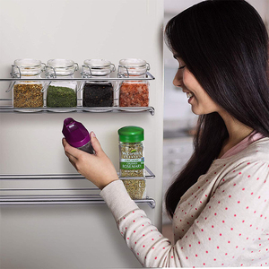 kitchen accessories wall mounted storage holder rack metal rack aluminum kitchen spice rack