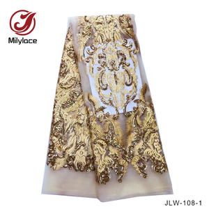 2021 en gros Sequin tissu dentelle africaine <span class=keywords><strong>tissus</strong></span> français paillettes broderie dentelle tissu - Product Image 5