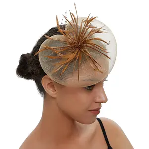 꽃 칵테일 티 파티 모자 깃털 Fascinators 탑 모자 소녀와 여성