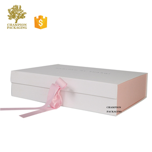 Chất Lượng Cao Trang Trí Flat Đóng Gói Wedding Favor Dresses Quần Áo Bao Bì Hộp Vận Chuyển Với Ribbon Đóng Cửa - Product Image 4