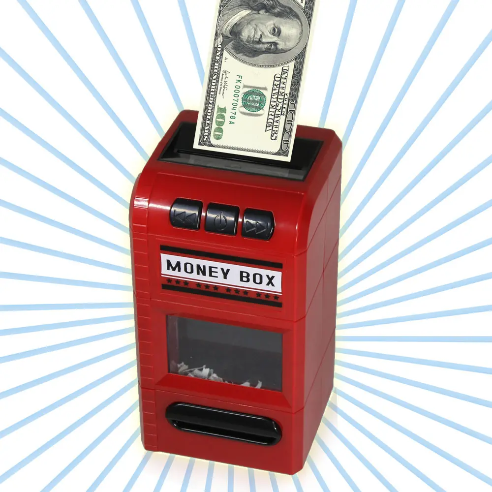 Creative Piggy Bank Bill shredder Money box,Coin Saving Banks plastic piggy bank 6611