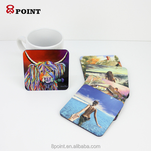 Posavasos Promocional Cuadrado Brillante para Sublimación de 90 mm Sin Corcho - Product Image 3