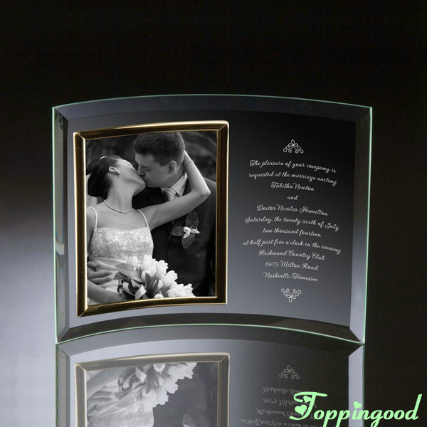 Поцелуи по индивидуальному заказу из гнутого стекла фоторамка для свадебных сувениров