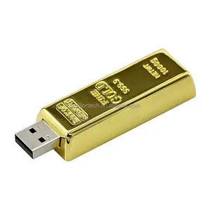 Memoria flash usb 32 gb, barra de oro fino, personalizada, 999,9