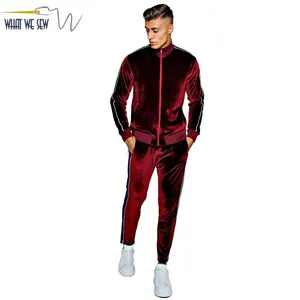 Costume taille slim pour hommes, survêtement en velours, costume à col entonnoir, vêtement pour hommes, offre spéciale,