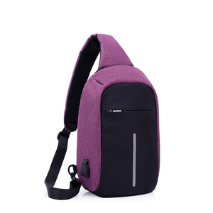 Hot-selling Fashion Outdoor Travel <strong>Cross</strong> <strong>Body</strong> Custom Print Shoulder <strong>Bag</strong> With USB Charger Chest <strong>Bag</strong> - Product Image 2