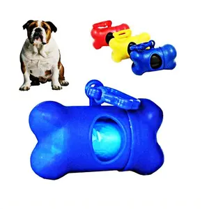 Bone Shaped Pet Dog Waste Bag Holder Plastic Garbage Bag Dispenser Carrier Case Garbage Clean Waste Poo Bag Random Color