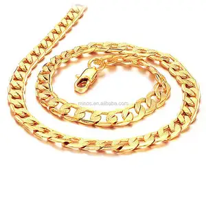 24k chapado en oro 8mm Cadena de joyería de China fabricante de diseño de la cadena nuevo de oro para los hombres